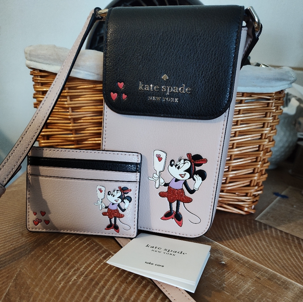 Kate Spade Mini Mouse And Matching Card HolderCrossbody Bag NWT